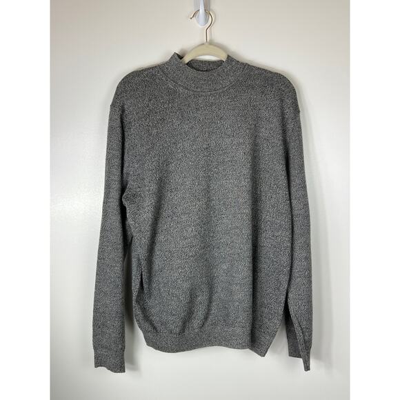 John Ashford Italian Merino Wool Mock Neck Sweater, Size Large - Picture 1 of 7